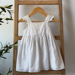 Edgehill Collection White Ruffled Strap Dress